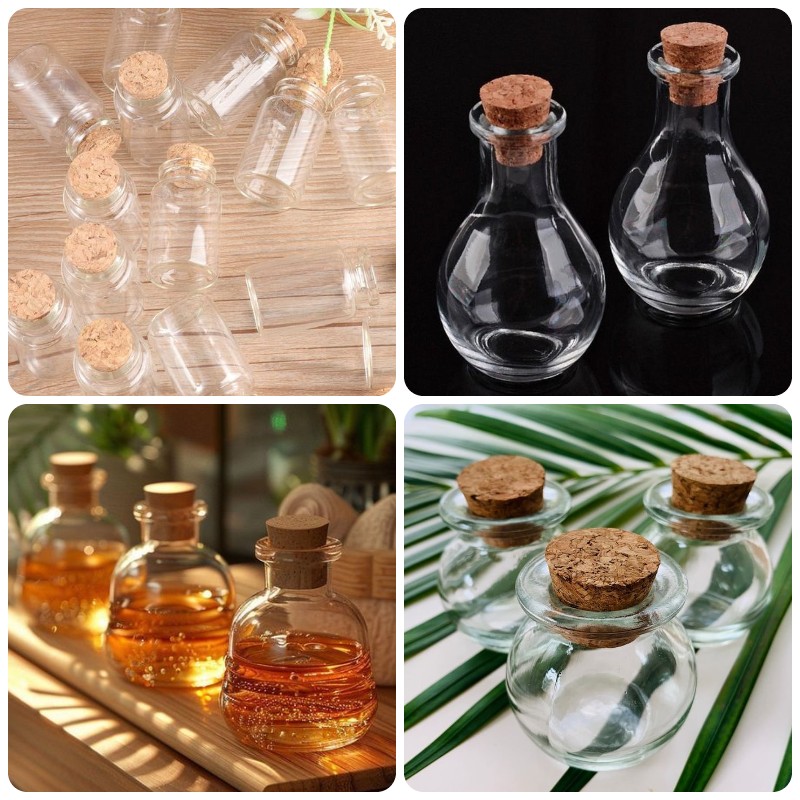 chai thủy tinh nút gỗ