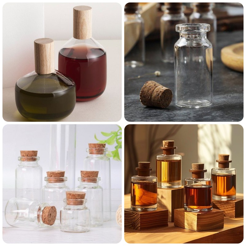 chai thủy tinh nút gỗ