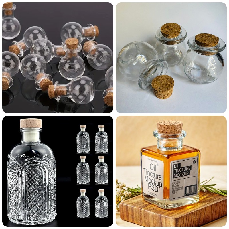 chai thủy tinh nút gỗ