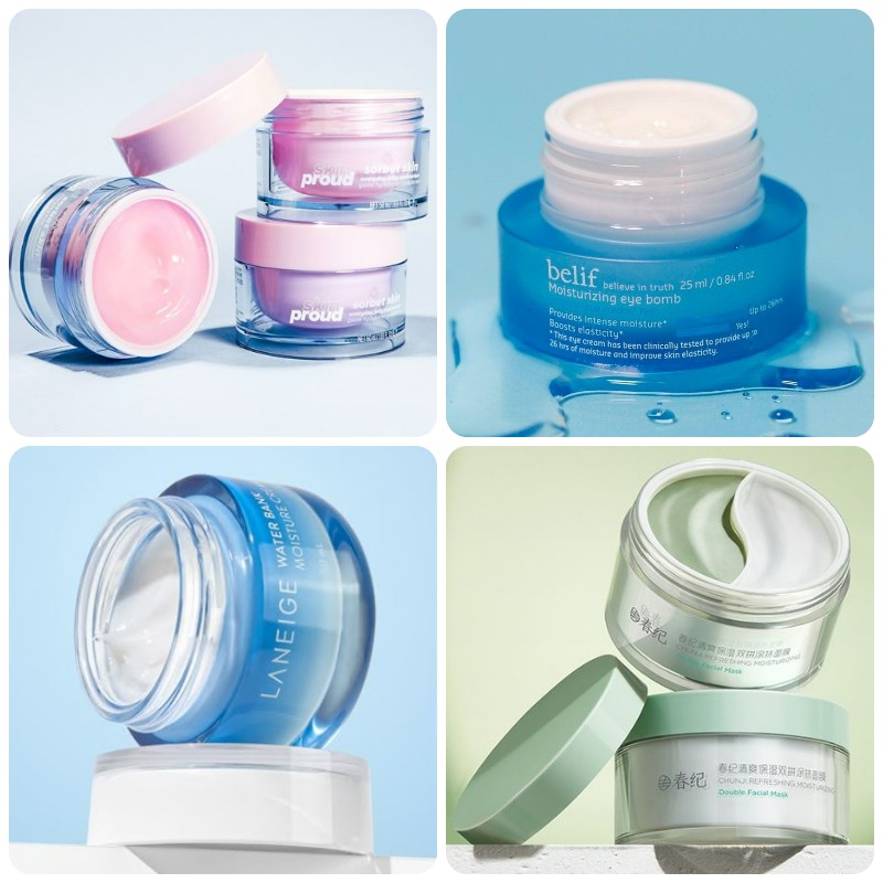 hũ kem body hai lớp trong suốt