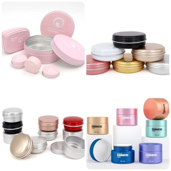 hũ lọ thiếc đựng mỹ phẩm