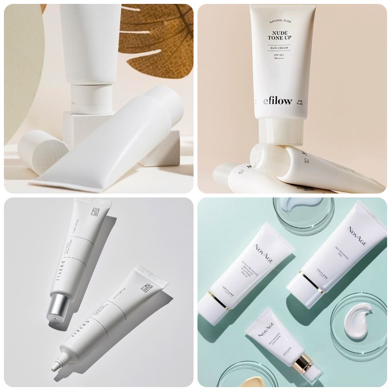 tuýp nhựa trắng đựng mỹ phẩm