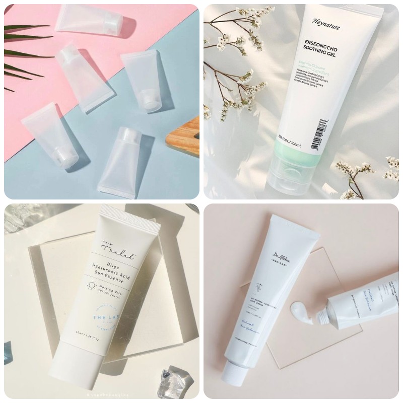 tuýp nhựa trắng đựng mỹ phẩm