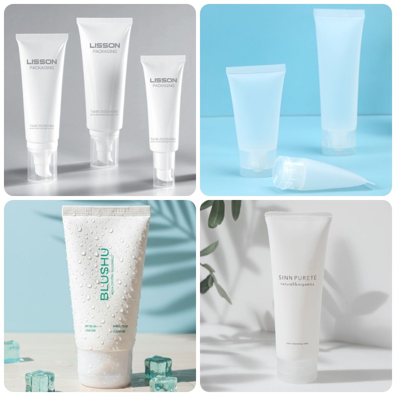 tuýp nhựa trắng đựng mỹ phẩm