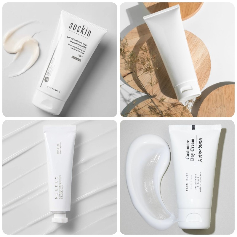 tuýp nhựa trắng đựng mỹ phẩm