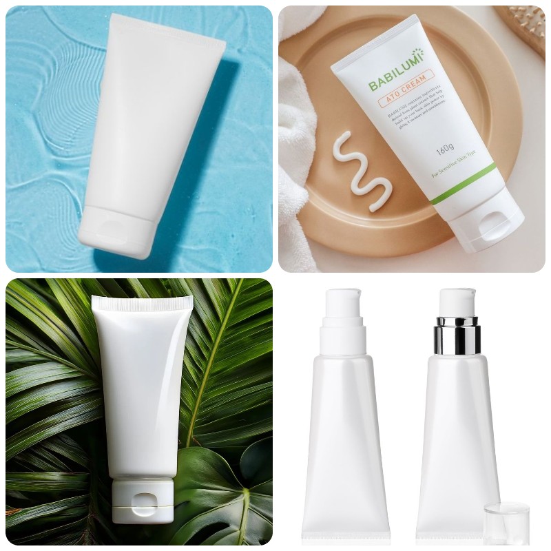 tuýp nhựa trắng đựng mỹ phẩm